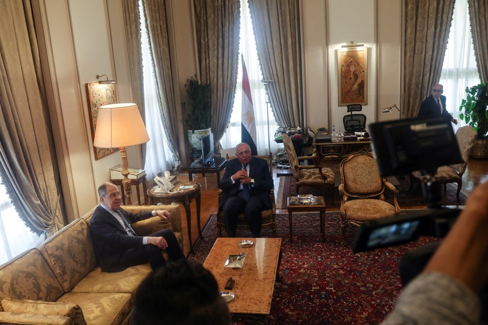 Ruský ministr zahraničí Sergej Lavrov na návštěvě Egypta (24.7.2022)