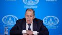 Ministr zahraničí Ruska Sergej Lavrov na výroční tiskové konferenci (20. 1. 2026). Ministr zahraničí Ruska Sergej Lavrov na výroční tiskové konferenci (20. 1. 2026).