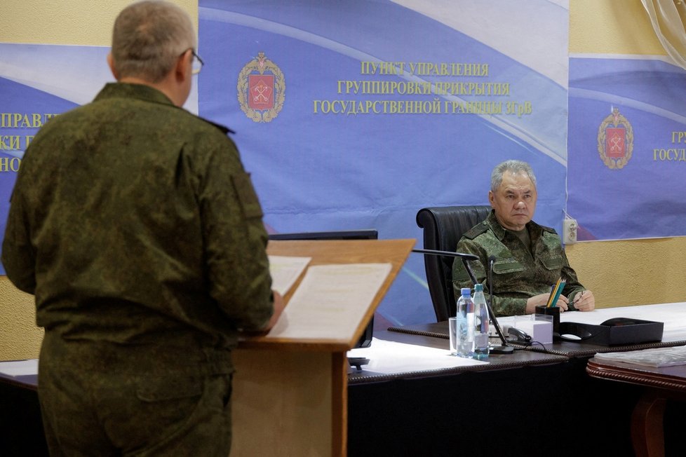 Ruský ministr obrany Sergej Šojgu na Ukrajině (26. 6. 2023)
