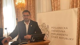 Politik SPD Sergej Zujev v prostorách Poslanecké sněmovny Parlamentu České republiky v Praze (14. 9. 2026)
