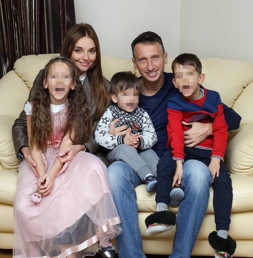 Serhij Stachovskyj s rodinou.