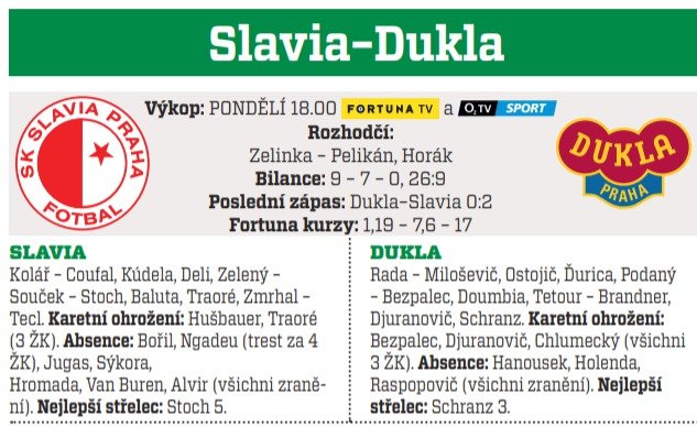 Slavia - Dukla