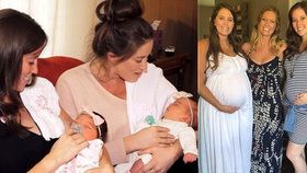 Sestry – dvojčata porodily hodinu a půl po sobě: Na jejich narozeniny!