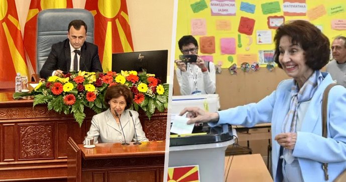 Gordana Siljanovská-Davkovová přísahala vědomě neexistujícímu státu (12. 5. 2024).