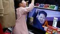 Severokorejský diktátor Kim Čong-un v japonské televizi