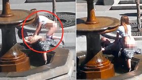 Ruský pár si užíval sexu na fontáně. V 11 hodin dopoledne.
