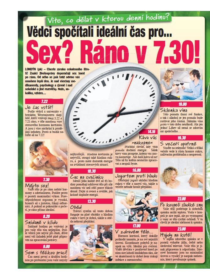 Sex? Ráno v 7:30