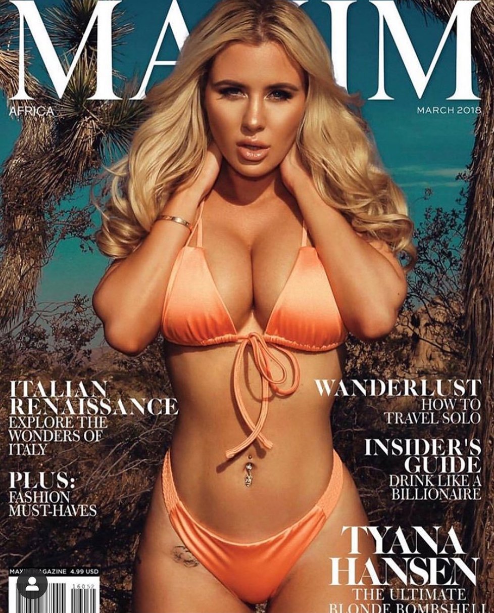Sexy modelka Tyana Hansenová fotila pro pánský magazín Maxim.