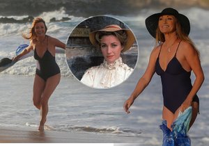 Jane Seymourová v 70 letech dováděla na pláži