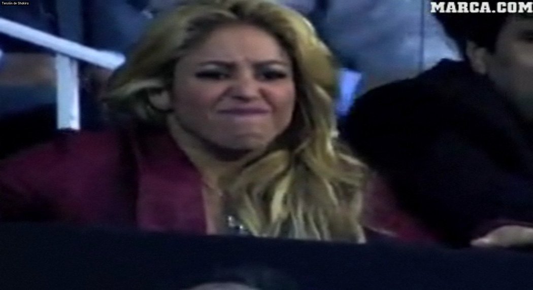 Shakira na Barceloně fandila ze všech sil, ale nebylo jí to nic neplatné.