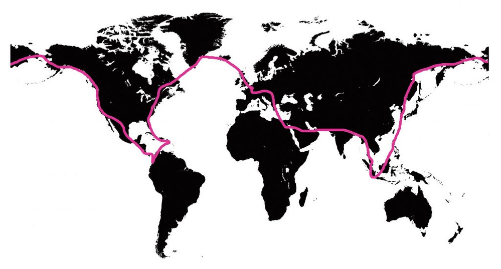 Mapa Zařiny cesty ukazuje i „výlety“ do Jižní Ameriky či Indonésie
