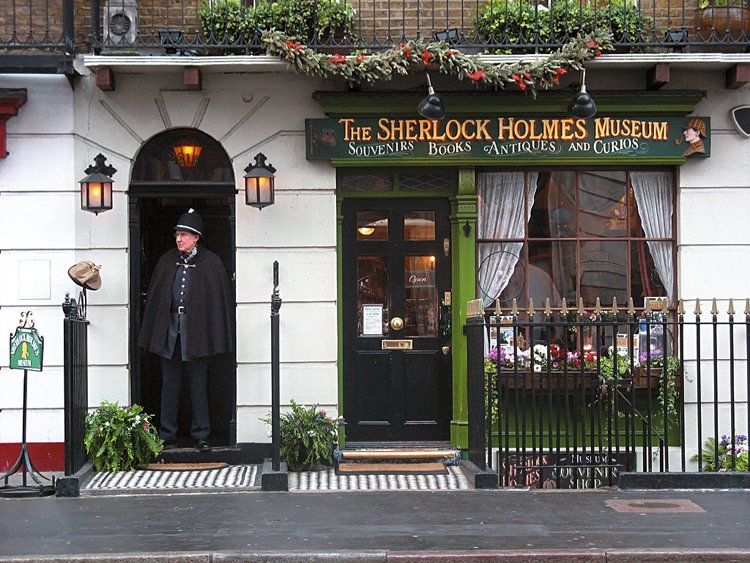 Muzeum Sherlocka Holmese na Baker Street 221 B v Londýně.