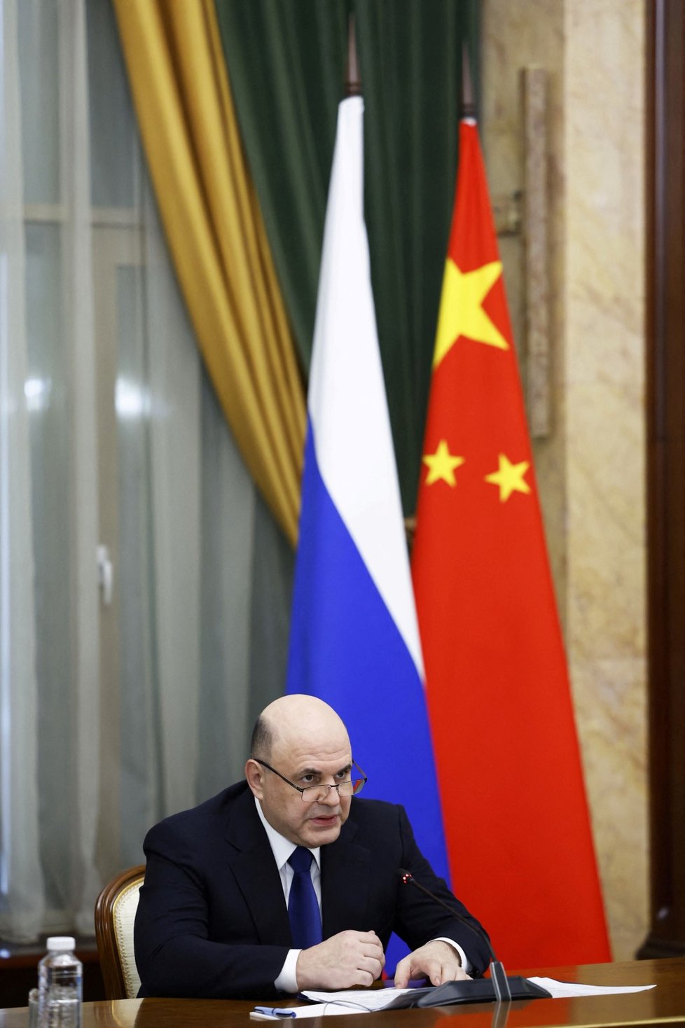 Si Ťin-pching v Moskvě: schůzka s premiérem Michailem Mišustinem (21. 3. 2023).