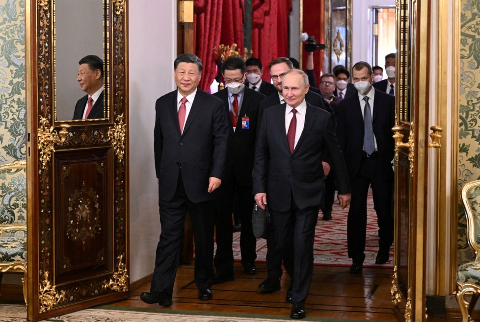 Si Ťin-pching v Moskvě: S prezidentem Vladimirem Putinem (21. 3. 2023)