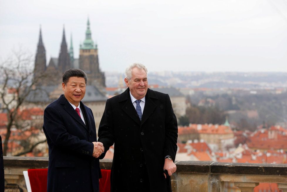 Prezident Miloš Zeman s čínským protějškem Si Ťin-pchingem.