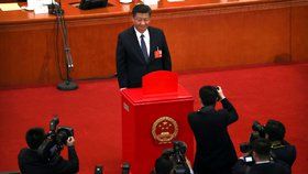 Plenární zasedání čínského parlamentu, na snímku prezident Si Ťin-pching.