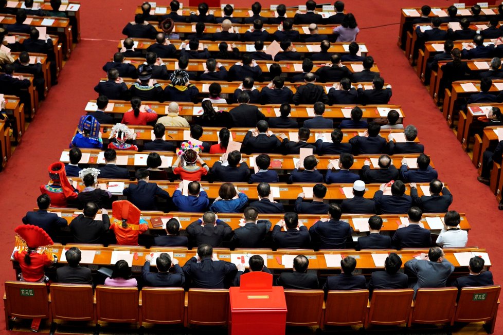 Plenární zasedání čínského parlamentu.