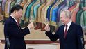 Ruský prezident Vladimir Putin a jeho čínský protějšek Si Ťin-Pching v Moskvě.