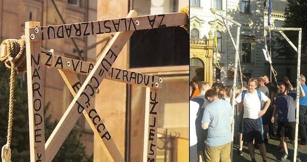 „Nechci, aby mi muslim podřízl hrdlo.“ Autor šibenic na demonstracích promluvil