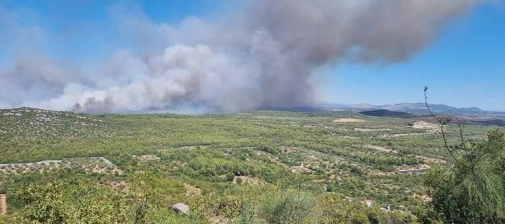 Požár nedaleko chorvatského Šibeniku (13.7.2022)
