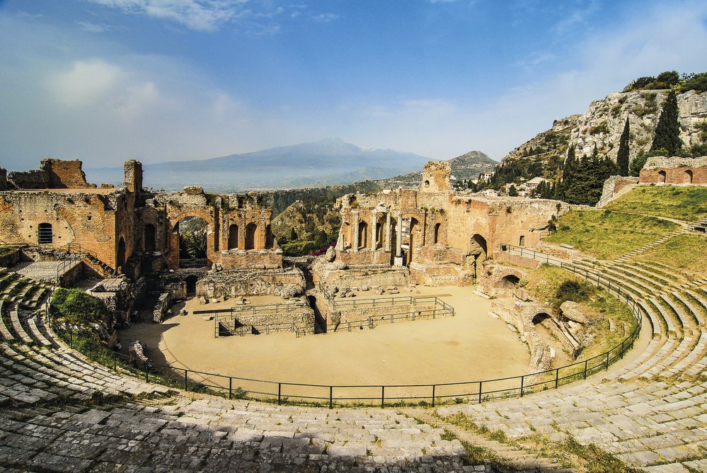 Amfiteátr Teatro Greco je největší atrakcí města Taormina