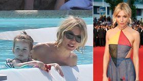 Herečka Sienna Miller v Cannes: Přes den máma, večer dáma