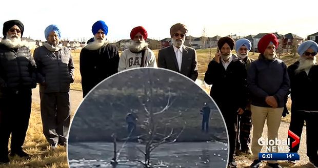 Hrdinní sikhové zachránili z ledové vody dvě topící se dívky. Použili k tomu turbany.