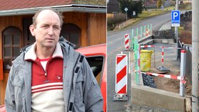 Starosta obce Karel Šoukal je přesvědčen, že majitel polotem vestavěným do silnice ohrožuje životy motoristů.