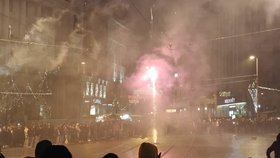 Silvestrovská noc a vítání Nového roku 2025 v Brně.