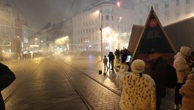 Silvestrovská noc a vítání Nového roku 2025 v Brně.