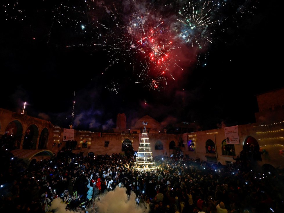 Novoroční oslavy v Mosulu.