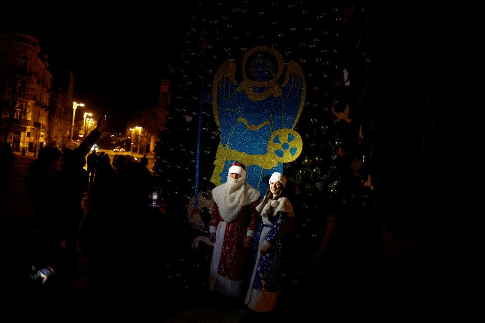 Silvestrovská noc v Kyjevě.