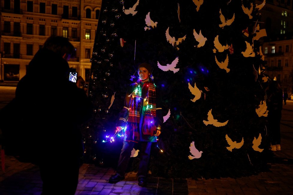 Silvestrovská noc v Kyjevě.