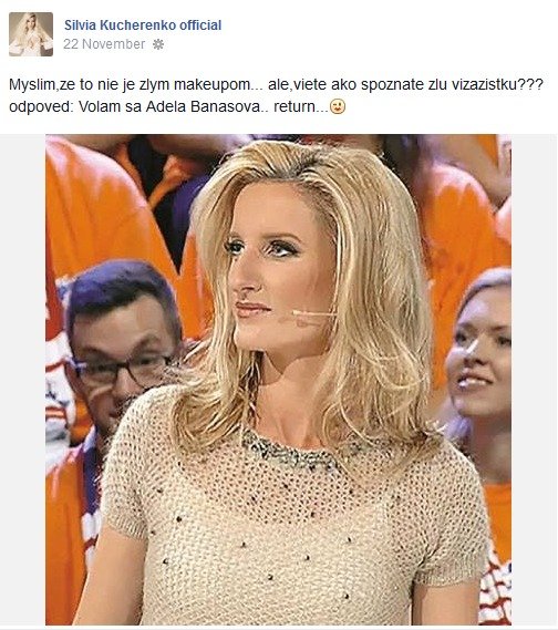 Takhle to modelka nandala Adele na svém Facebooku.