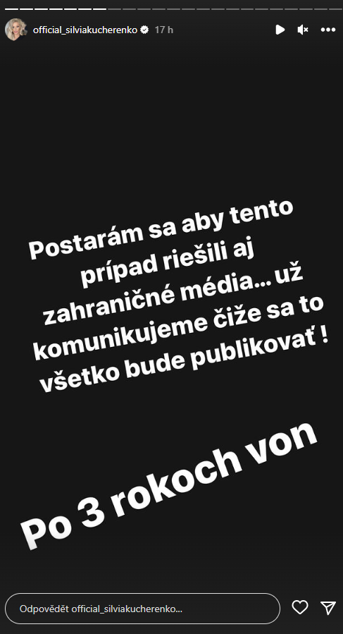 Silvia Kucherenko se na instagramu rozohnila.