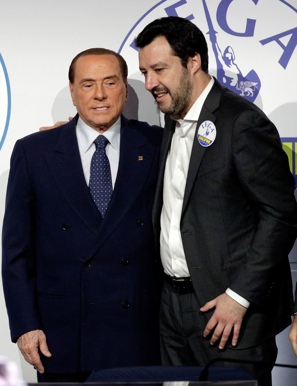 Silvio Berlusconi a Matteo Salvini před volbami v Itálii