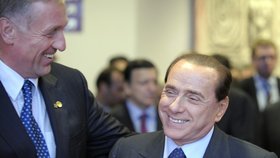 Silvio Berlusconi s někdejším premiérem Mirkem Topolánkem
