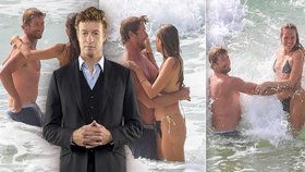 Simon Baker laškoval ve vlnách s novou přítelkyní