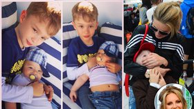 Krainová si na dovolenou na Kanárské sotrovy vyrazila s celou rodinou. Synové Maxík (2,5), Bruno (8 měsíců) a Karlík (5) si báječně rozumějí.