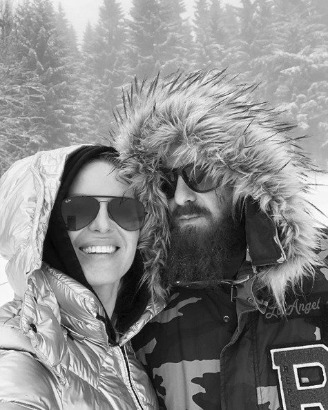 Simona Krainová s Karlem Vágnerem na horách.