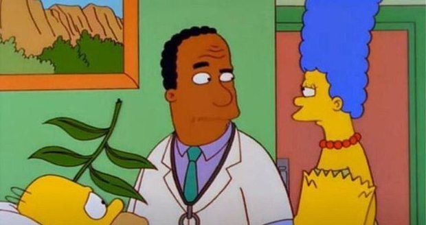 Dr. Julius Hibbert s Homerem a Marge Simpsonovými.