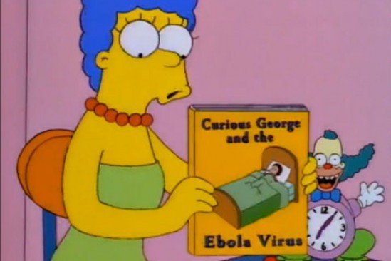Marge vytahuje vtipnou dětskou knihu.
