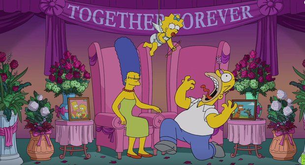 Homer a Marge komentují "rozvod" u Simpsonových