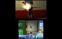 Screenshot ze Sims 3 pro Nintendo 3DS - skládá se z 3D obrazu (nahoře) a 2D dotykového displeje pro ovládání