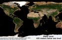 Simulace Země při poklesu vody o 420 metrů