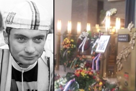 Pohřeb slavného cyklisty Radomíra Šimůnka.