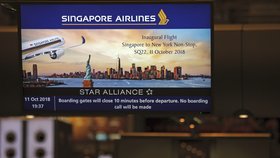 Odstartoval nejdelší přímý let, který spojí Singapur a New York.