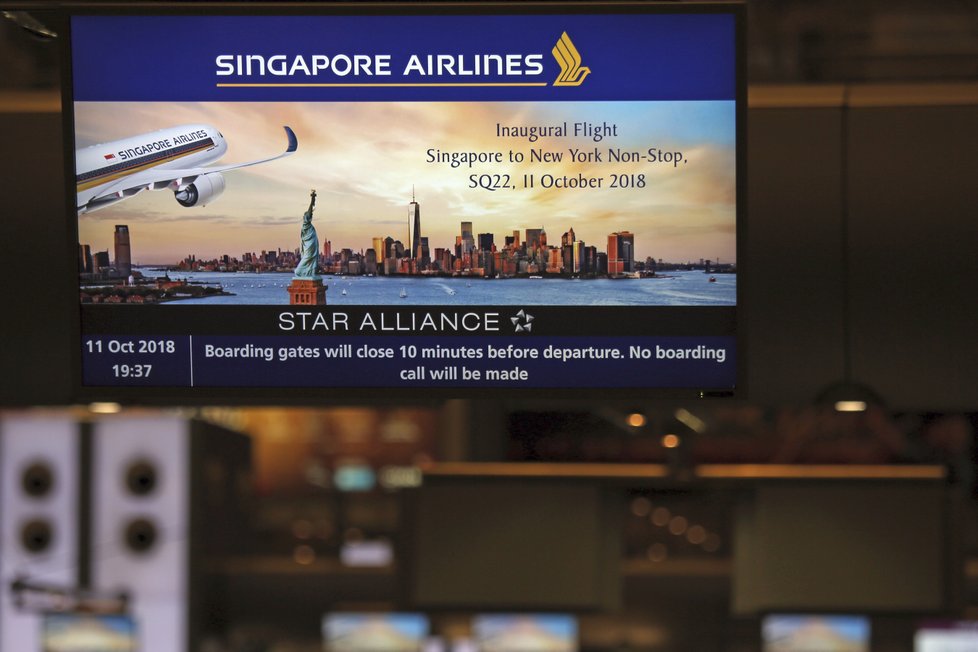 Odstartoval nejdelší přímý let, který spojí Singapur a New York.