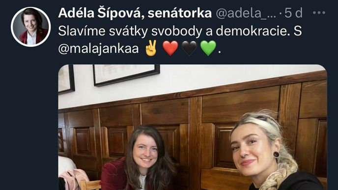 Z Twitteru senátorky Adély Šípové