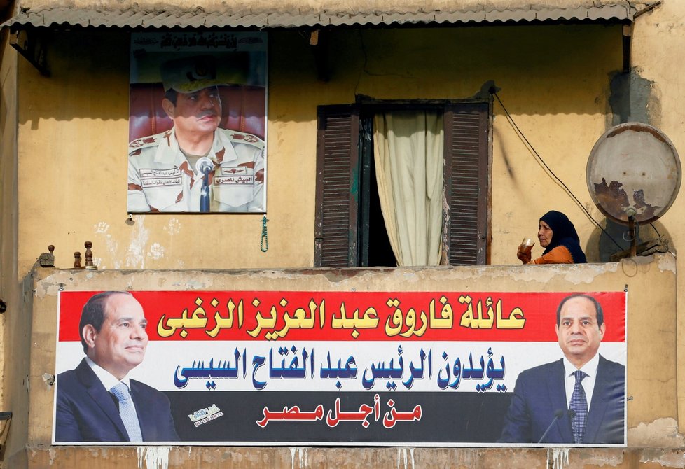 Volební plakát současného prezidenta Abdel Fattah Sísího